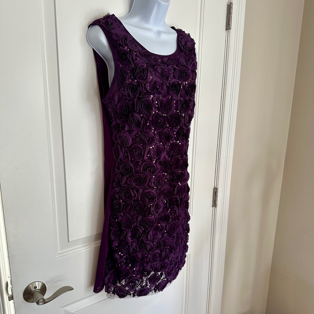 Unique Purple Party Dress With Roses